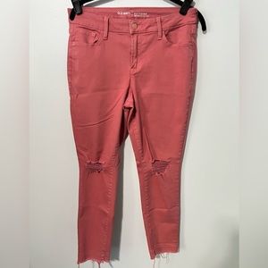 Old Navy Rockstar salmon jeans size 10